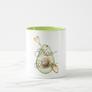 Rosa Avocado-Herzlöffel Tasse