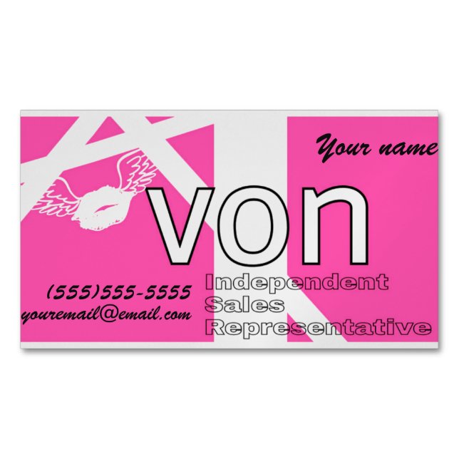 Rosa Avon personalisiert Magnetische Visitenkarte (Vorderseite)