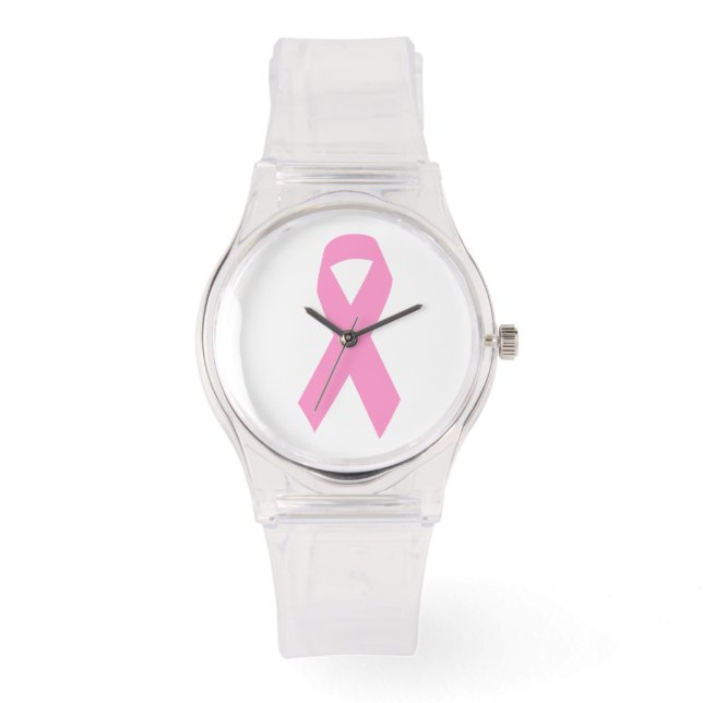 Rosa Awareness Ribbon Armbanduhr (Vorderseite)