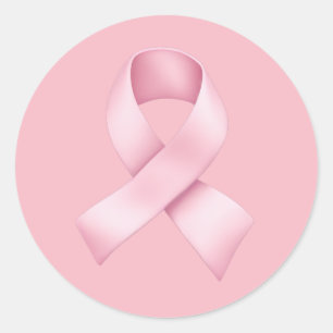 Rosa Awareness Ribbon Emoji Runder Aufkleber