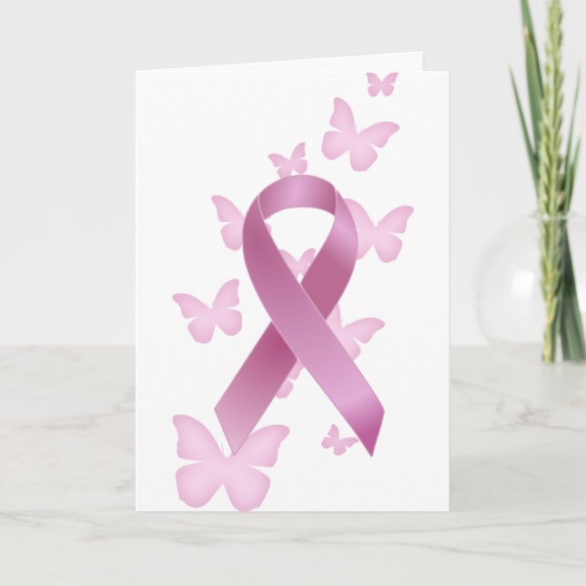 Rosa Awareness Ribbon Karte (Vorderseite)