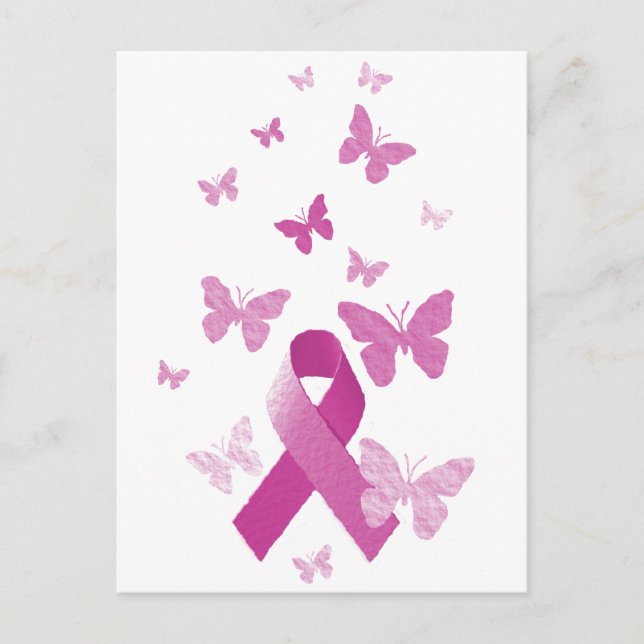 Rosa Awareness Ribbon Postkarte (Vorderseite)