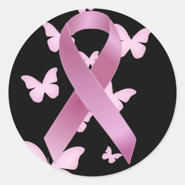 Rosa Awareness Ribbon Runder Aufkleber (Vorderseite)