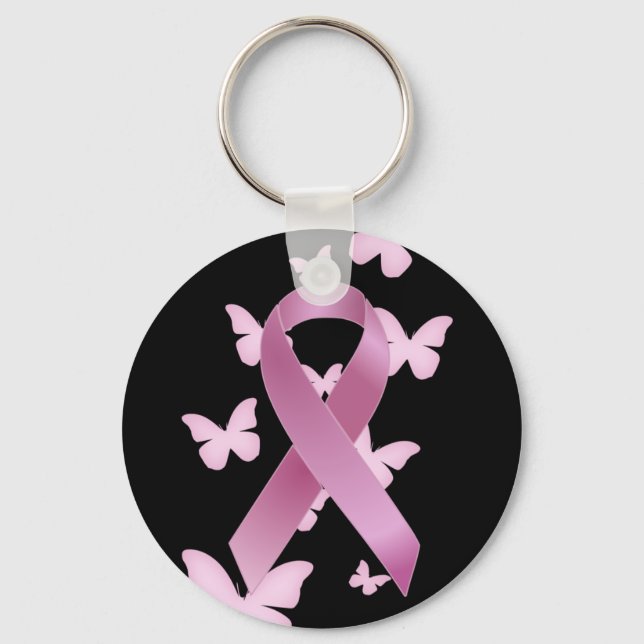 Rosa Awareness Ribbon Schlüsselanhänger (Vorderseite)