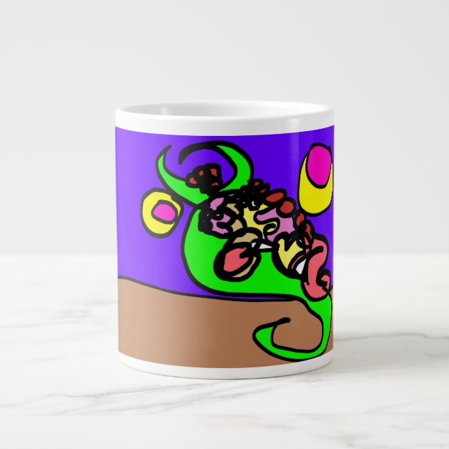 Rosa Axolotl-Kunst Jumbo-Tasse (Vorderseite)