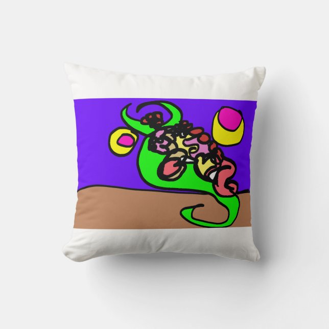 Rosa Axolotl-Kunst Kissen (Vorderseite)