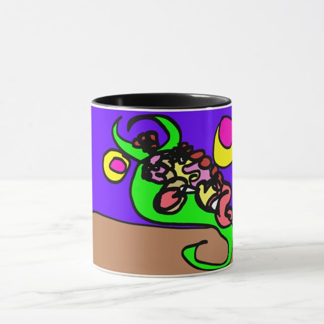 Rosa Axolotl-Kunst Tasse (Zentrum)
