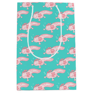 rosa Axolotmuster Mittlere Geschenktüte