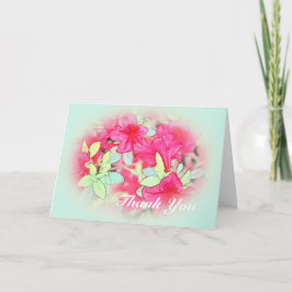 Rosa Azalea Blume in hellblau vielen Dank Dankeskarte