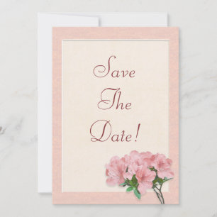 Rosa Azalea Blume und Rahmen Save the Date Hochzei Einladung