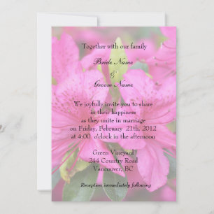 Rosa Azalea Hochzeit Einladung, Braut und Bräutiga Einladung