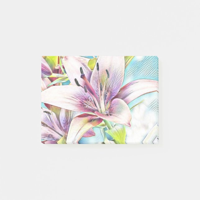 Rosa Azeea-Blume Zeichnend Post-it Klebezettel (Vorderseite)