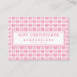 Rosa Azteken Pfeile Print Business Geschenkgutsche Visitenkarte