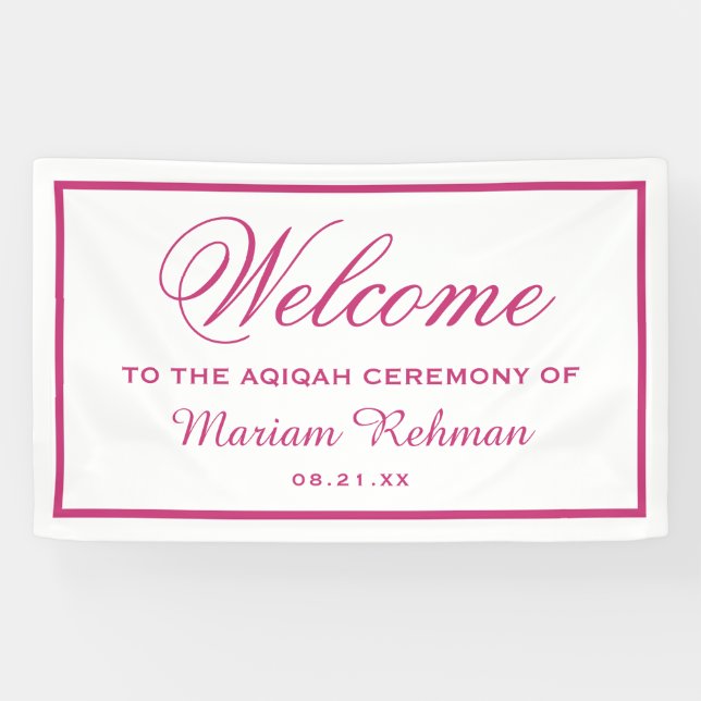 Rosa Baby Aqiqah Banner (Horizontal)