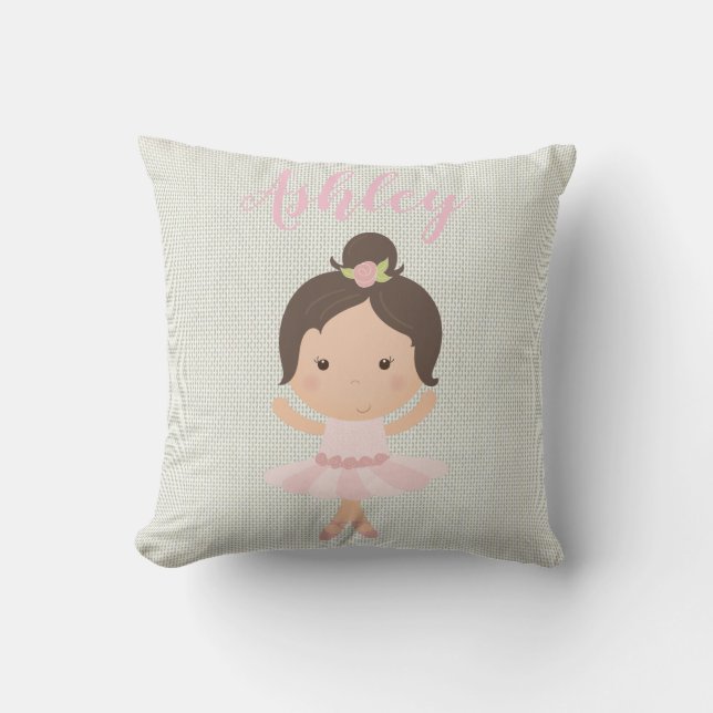 Rosa Baby-Ballerina-Ballett-Zehe-Schuh-Tänzer Kissen (Vorderseite)