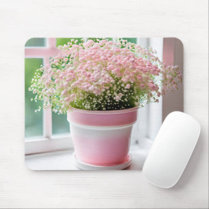 Rosa Baby-Breath-Blumenstrauß Mousepad