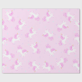 Rosa Baby-Einhorn-Packpapier Geschenkpapier