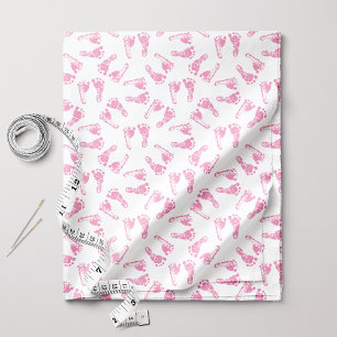 Rosa Baby-Fußabdruck-Muster Stoff