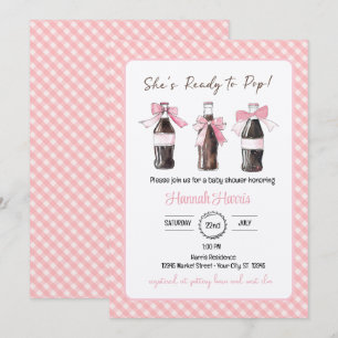 Rosa Baby Girl Soda Ready to POP Baby Shower  Einladung
