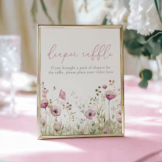 Rosa Baby in Blüte Florale Wildblumen-Windel-Raffl Poster (Von Creator hochgeladen)