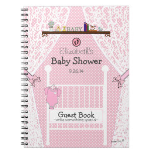 Rosa Baby-Kinderzimmer-Baby-Duschen-Gast-Buch Notizblock