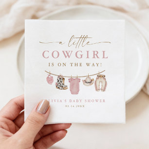 Rosa Baby-Kleidungslinie Kleine Cowgirl-Baby-Party Serviette