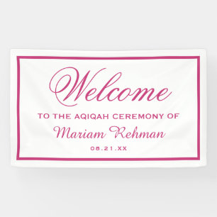 Rosa Baby Mädchen Aqiqah Banner