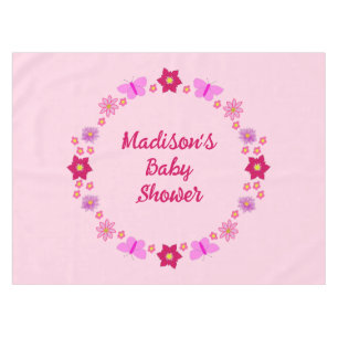 Rosa Baby Mädchen Schmetterlinge und Blumen Babypa Tischdecke