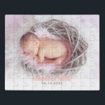 Rosa Baby-Name Puzzle<br><div class="desc">Einfacher und Chicvoller BlutFotoentwurf. Benötigen Sie eine kundenspezifische Farbe? Schicken Sie uns eine Mitteilung zu heartlockedstudio@gmail.com und wir sind glücklich, Ihnen heraus zu helfen!</div>