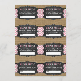 Rosa Baby Q-Degustationsschein, Lose für Mädchen,  Einladung