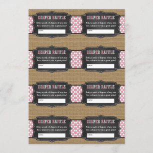 Rosa Baby Q-Degustationsschein, Lose für Mädchen,  Einladung