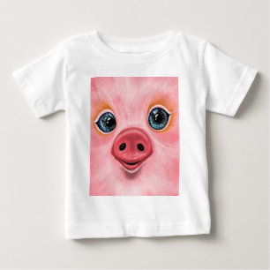 Rosa Baby-Schwein-T-Shirt - Lächeln Baby T-shirt