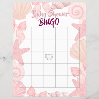 Rosa Baby Shower Bingo "Bald sehen wir uns wieder" Flyer