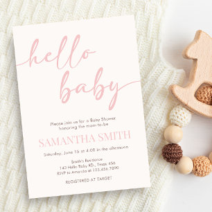 Rosa Baby Shower Einladung