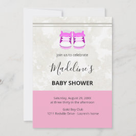 Rosa Baby Shower Einladung – Individuelle Baby Mäd