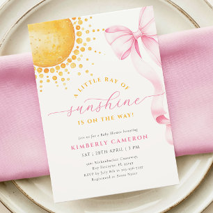 Rosa Baby Shower Einladung Kleines Sonnenschein-Ba