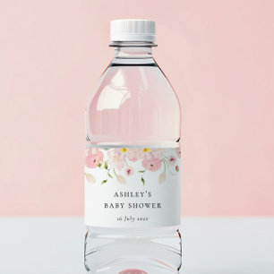 Rosa Baby-Shower für Mädchen Wasserflaschenetikett