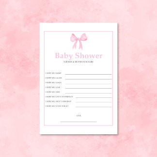 Rosa Baby Shower Hopes & Wishes für Baby – Drucken Briefbogen