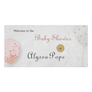 Rosa Baby Shower Luftballon Poster