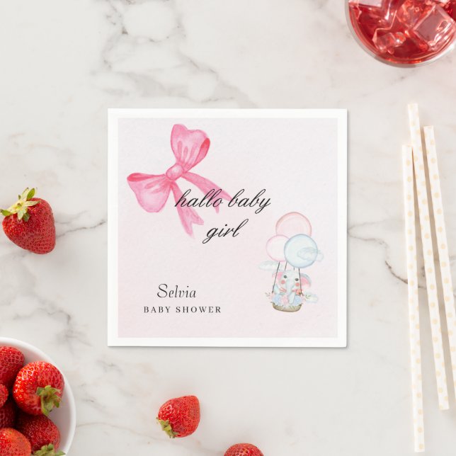 Rosa Baby Shower Serviettendesign Serviette (Beispiel)