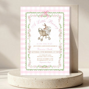 Rosa Baby Shower Wasserfarbe Grandmillennial Einladung
