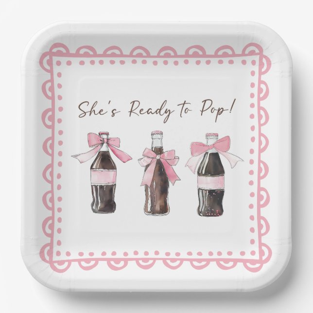 Rosa Baby-Soda Ready to POP  Pappteller (Vorderseite)