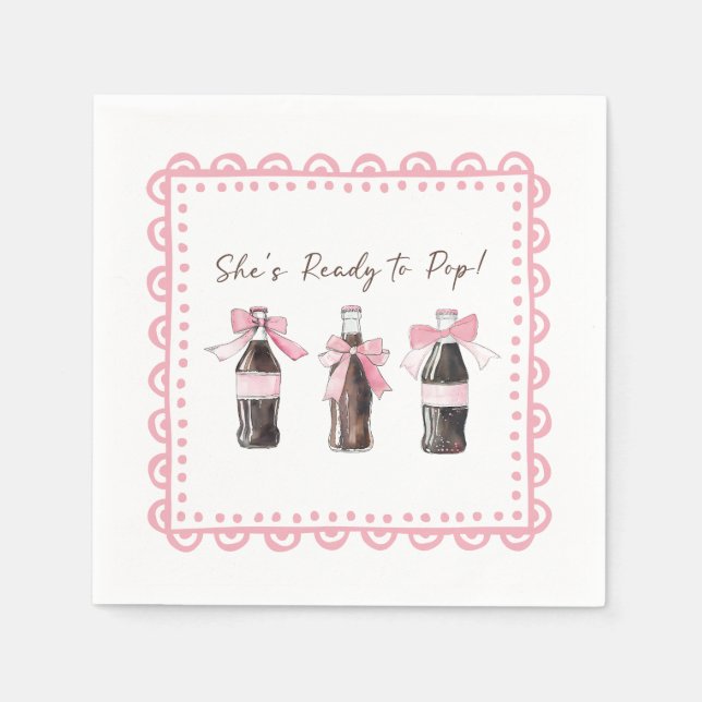 Rosa Baby-Soda Ready to POP  Serviette (Vorderseite)