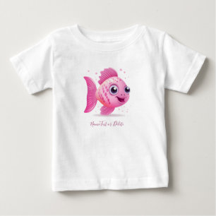 Rosa Baby-T-Shirt mit Fisch Baby T-shirt