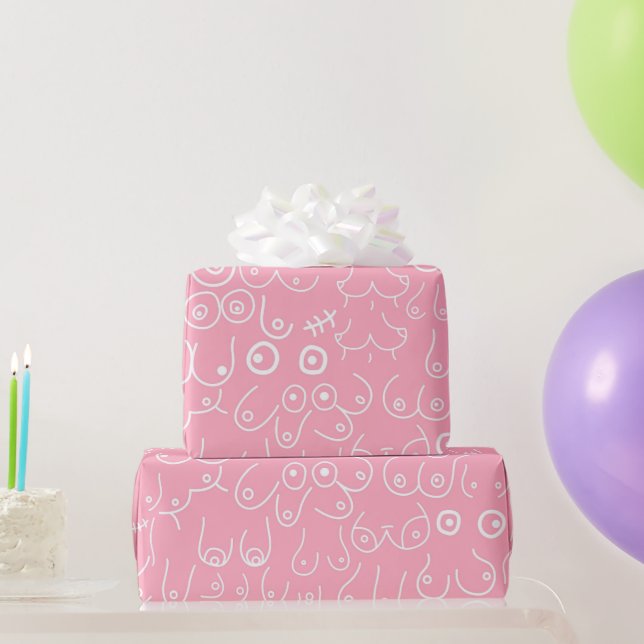 Rosa Babydusche für ihr Packpapier (Partygeschenke)