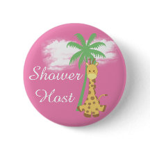 Rosa Babydusche Gastgiraffen Abzeichen