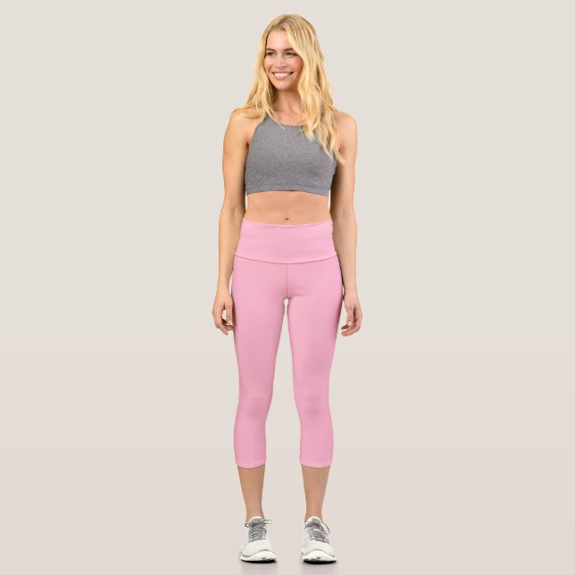 Rosa Babyfarbe Capri Leggings (Vorderseite)