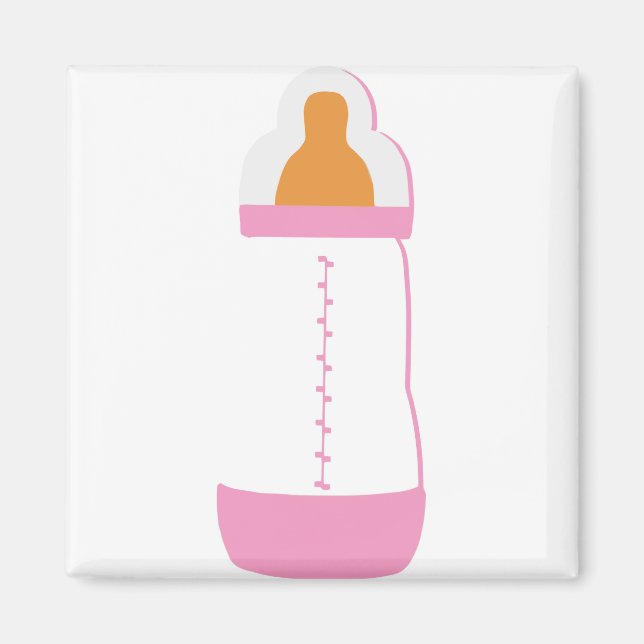 Rosa Babyflasche 1 Magnet (Vorne)