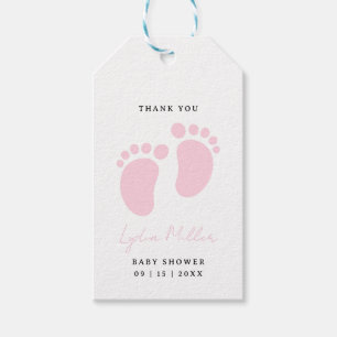 Rosa Babyfüße Baby Shower Party, Mädchen Baby Show Geschenkanhänger