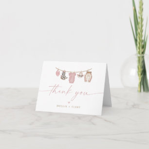 Rosa Babykleidung Little Cowgirl Babyparty Dankeskarte